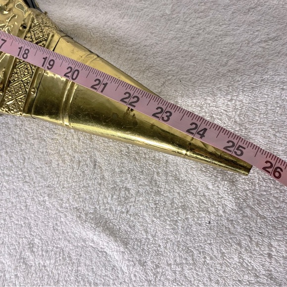 Vintage Antique Brass W Leather & Wood Decorative Bellows - Picture 15 of 16